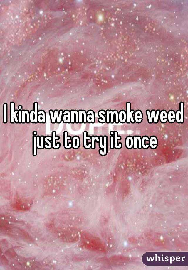 I kinda wanna smoke weed just to try it once