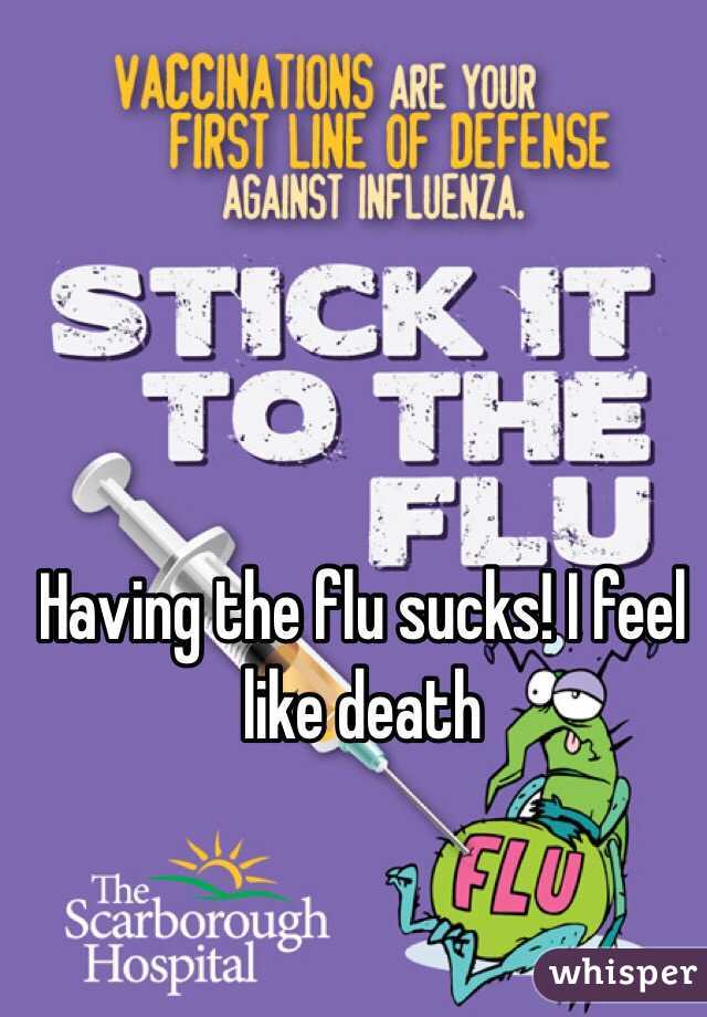 Having the flu sucks! I feel like death 