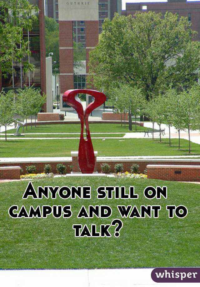 Anyone still on campus and want to talk?