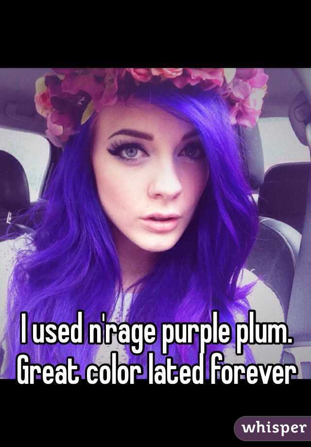 I used n'rage purple plum. Great color lated forever 