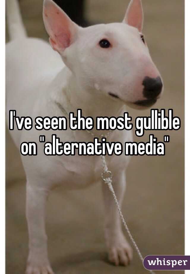 I've seen the most gullible on "alternative media" 