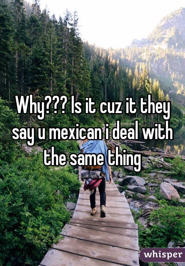 Why??? Is it cuz it they say u mexican i deal with the same thing