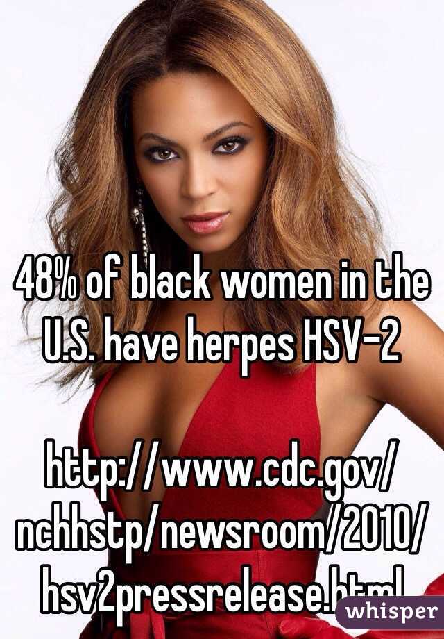 48% of black women in the U.S. have herpes HSV-2

http://www.cdc.gov/nchhstp/newsroom/2010/hsv2pressrelease.html