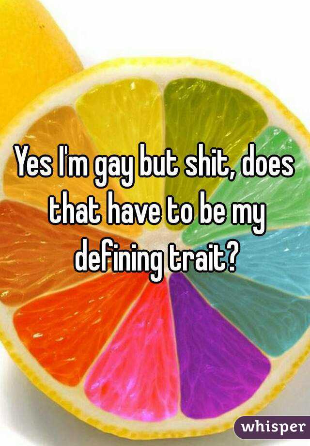 Yes I'm gay but shit, does that have to be my defining trait?