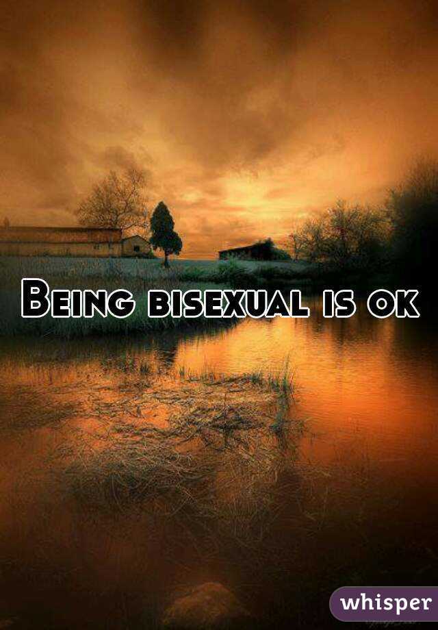 Being bisexual is ok