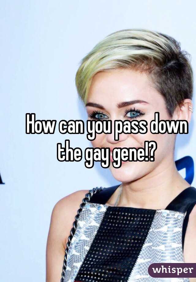 How can you pass down the gay gene!? 