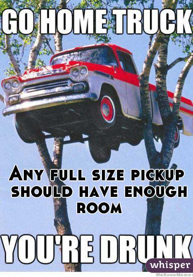 Any full size pickup should have enough room