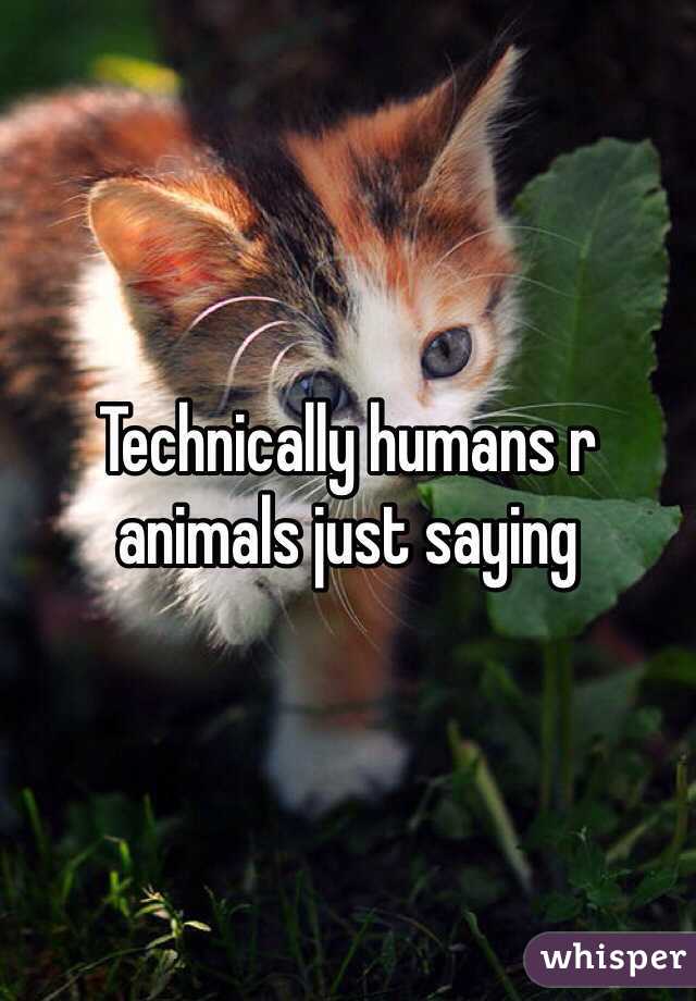 Technically humans r animals just saying
