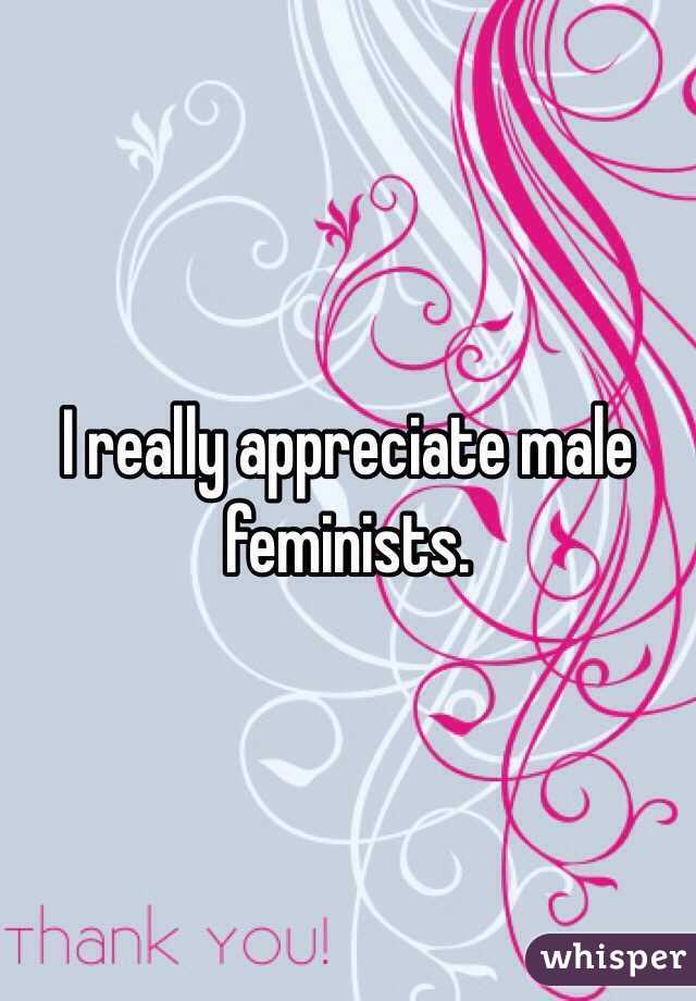 I really appreciate male feminists. 