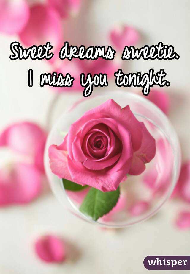 Sweet dreams sweetie. 
I miss you tonight.