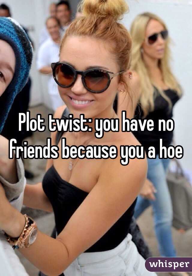 Plot twist: you have no friends because you a hoe 