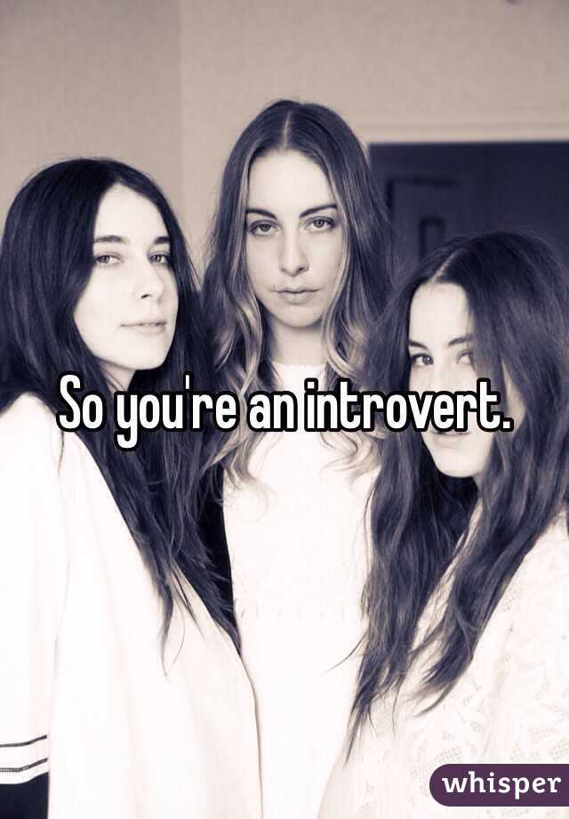 So you're an introvert. 