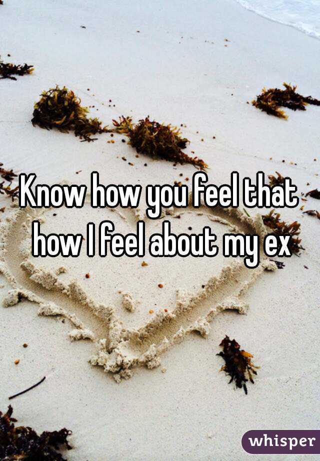 Know how you feel that how I feel about my ex