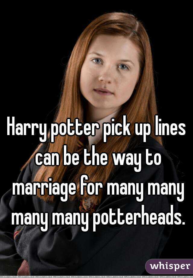 Harry potter pick up lines can be the way to marriage for many many many many potterheads.