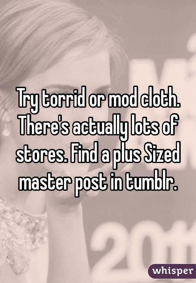 Try torrid or mod cloth. There's actually lots of stores. Find a plus Sized master post in tumblr. 