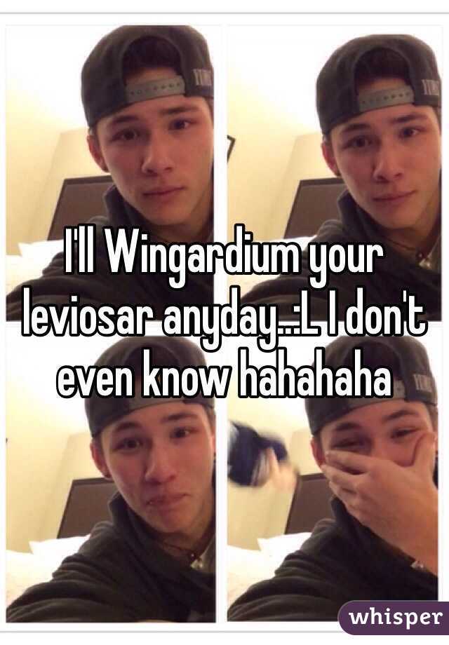 I'll Wingardium your leviosar anyday..:L I don't even know hahahaha 