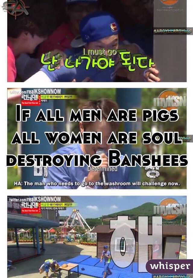 If all men are pigs all women are soul destroying Banshees 