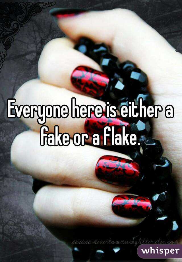 Everyone here is either a fake or a flake. 