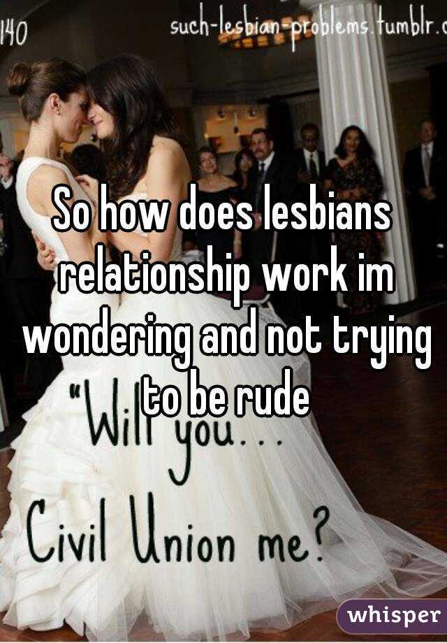 So how does lesbians relationship work im wondering and not trying to be rude