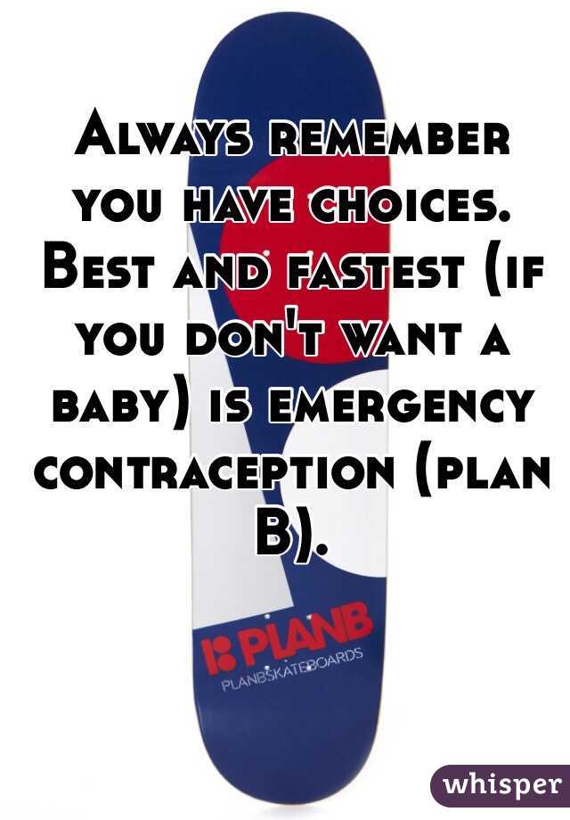 Always remember you have choices. Best and fastest (if you don't want a baby) is emergency contraception (plan B).
