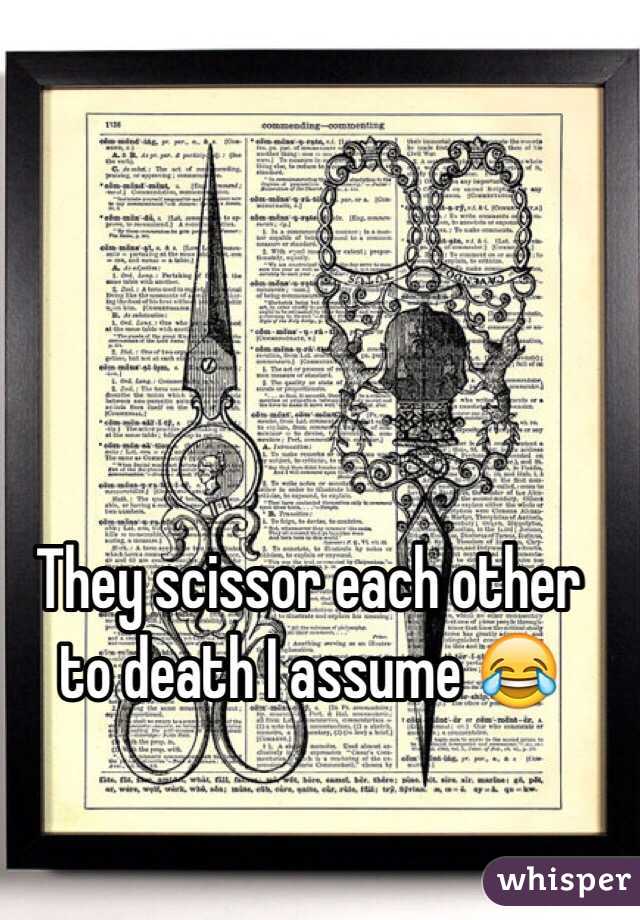 They scissor each other to death I assume 😂