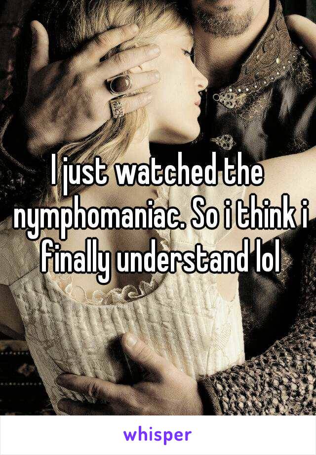 I just watched the nymphomaniac. So i think i finally understand lol