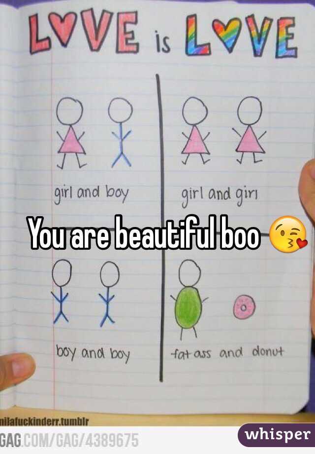You are beautiful boo 😘