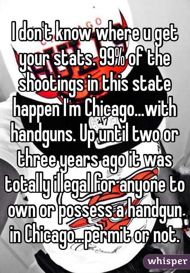 I don't know where u get your stats. 99% of the shootings in this state happen I'm Chicago...with handguns. Up until two or three years ago it was totally illegal for anyone to own or possess a handgun in Chicago...permit or not.