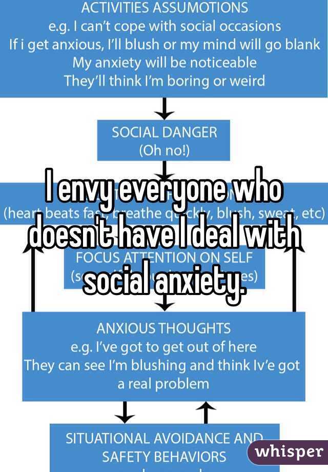 I envy everyone who doesn't have I deal with social anxiety. 