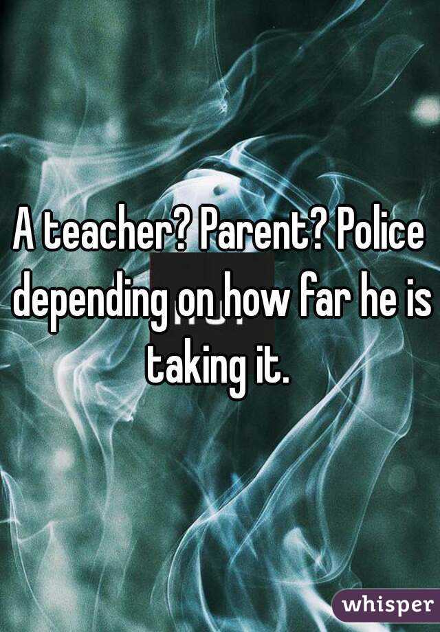 A teacher? Parent? Police depending on how far he is taking it. 