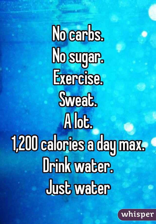 No carbs.
No sugar. 
Exercise.
Sweat.
A lot.
1,200 calories a day max.
Drink water. 
Just water 