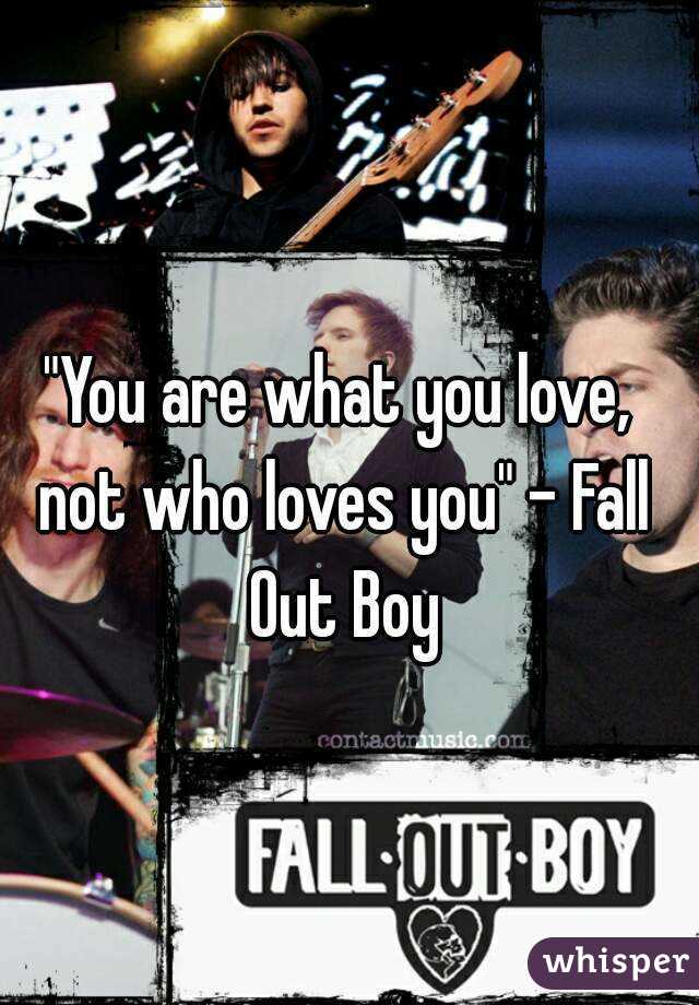 "You are what you love, not who loves you" - Fall Out Boy
