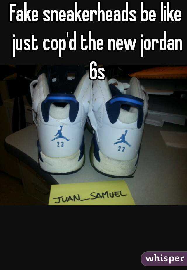 Fake sneakerheads be like just cop'd the new jordan 6s