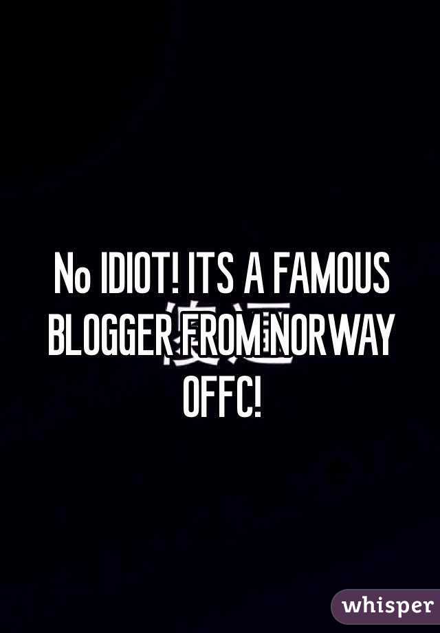 No IDIOT! ITS A FAMOUS BLOGGER FROM NORWAY OFFC! 