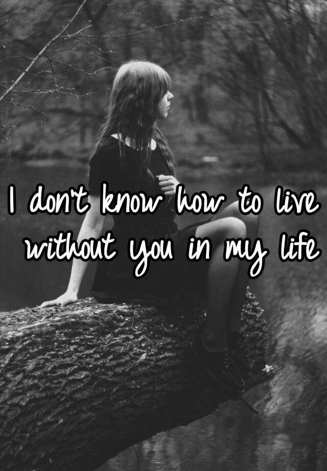 i-don-t-know-how-to-live-without-you-in-my-life