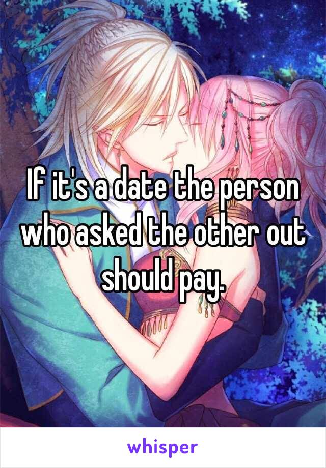 If it's a date the person who asked the other out should pay. 