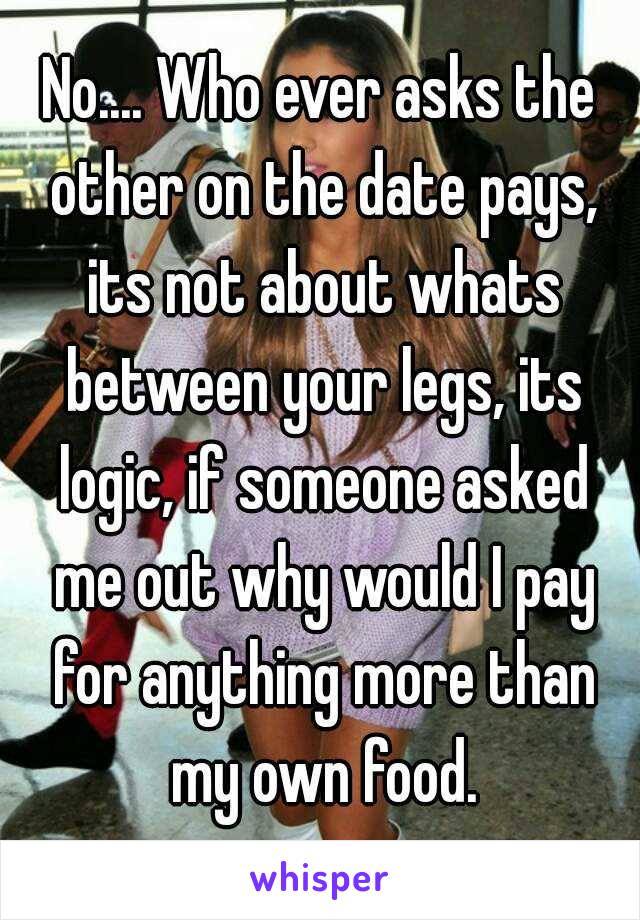 No.... Who ever asks the other on the date pays, its not about whats between your legs, its logic, if someone asked me out why would I pay for anything more than my own food.