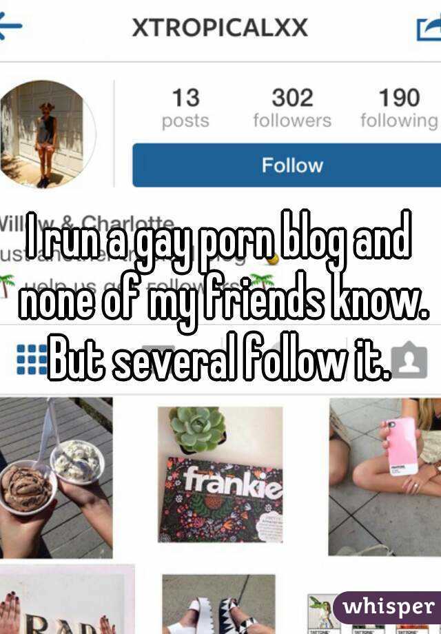 I run a gay porn blog and none of my friends know. But several follow it. 