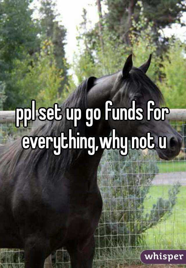 ppl set up go funds for everything,why not u