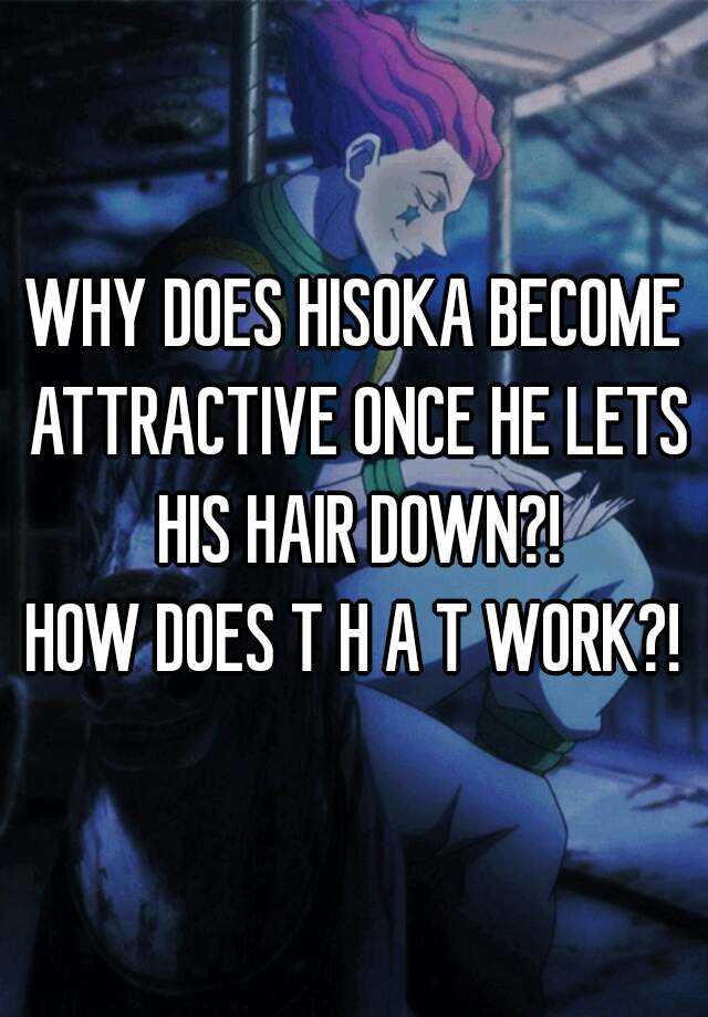 WHY DOES HISOKA BECOME ATTRACTIVE ONCE HE LETS HIS HAIR DOWN?! HOW DOES T H  A T WORK?!