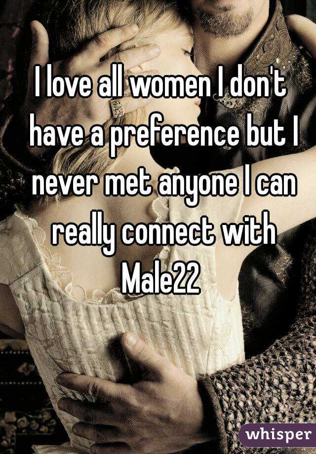 I love all women I don't have a preference but I never met anyone I can really connect with
Male22