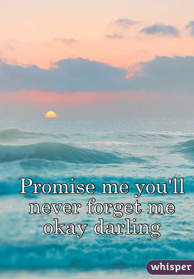 Promise me you'll never forget me okay darling 