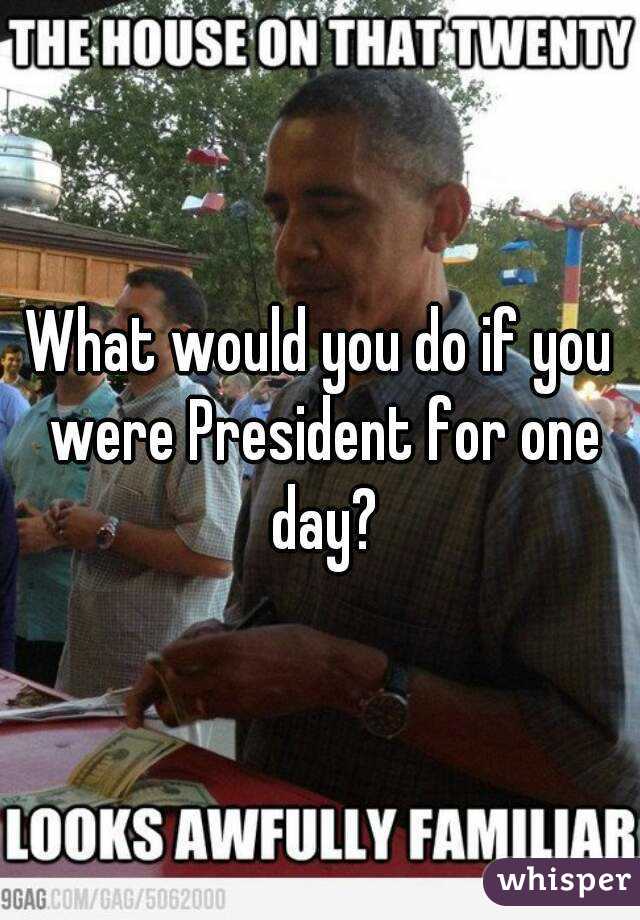 What would you do if you were President for one day?