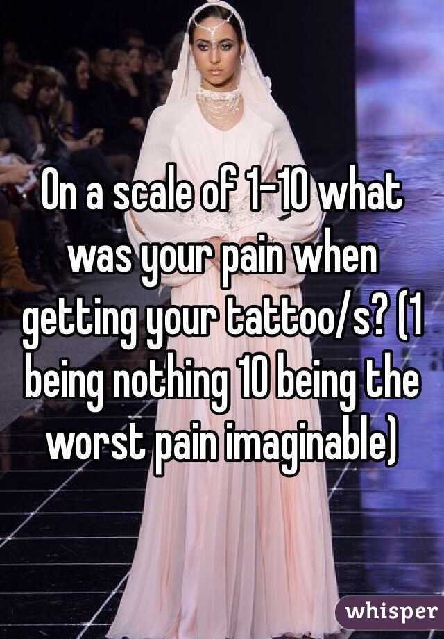 On a scale of 1-10 what was your pain when getting your tattoo/s? (1 being nothing 10 being the worst pain imaginable)