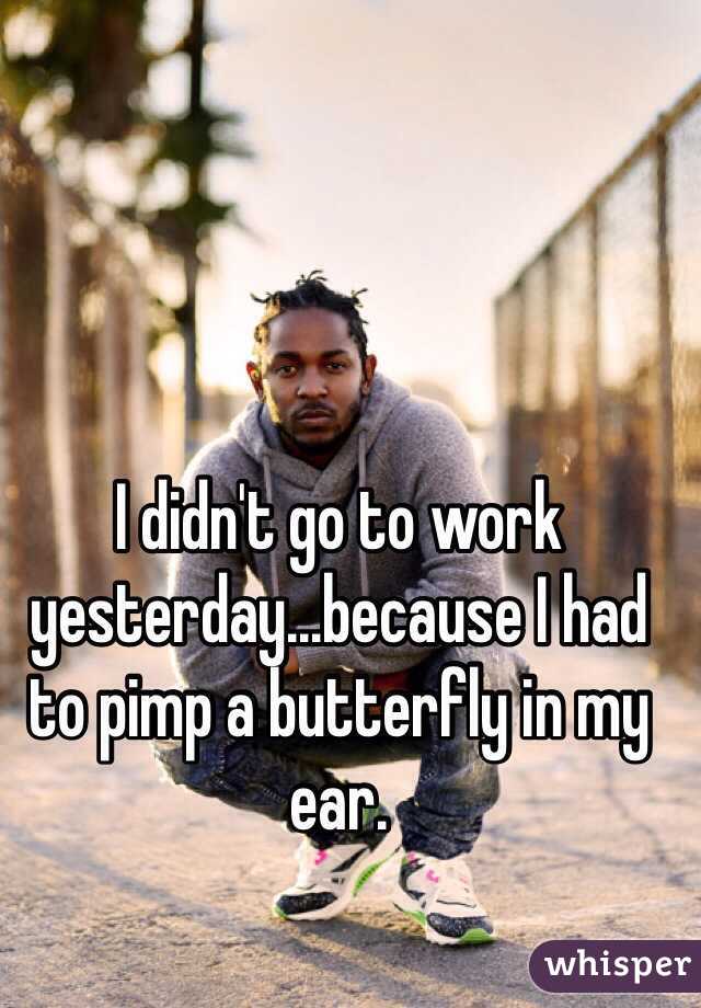 I didn't go to work yesterday...because I had to pimp a butterfly in my ear. 