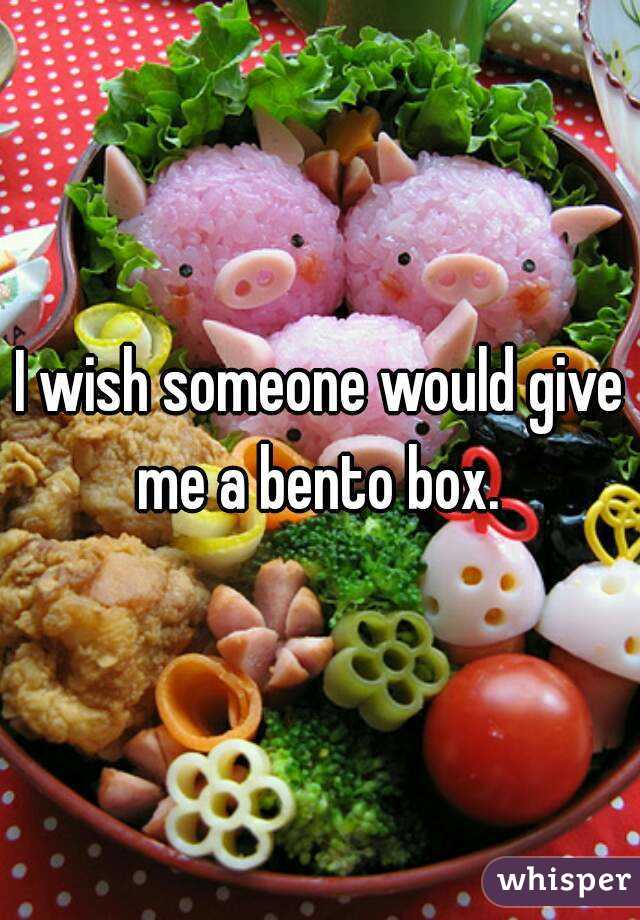 I wish someone would give me a bento box. 