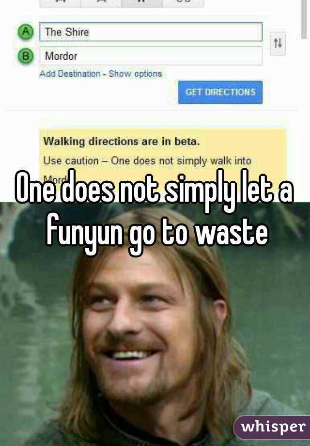 One does not simply let a funyun go to waste
