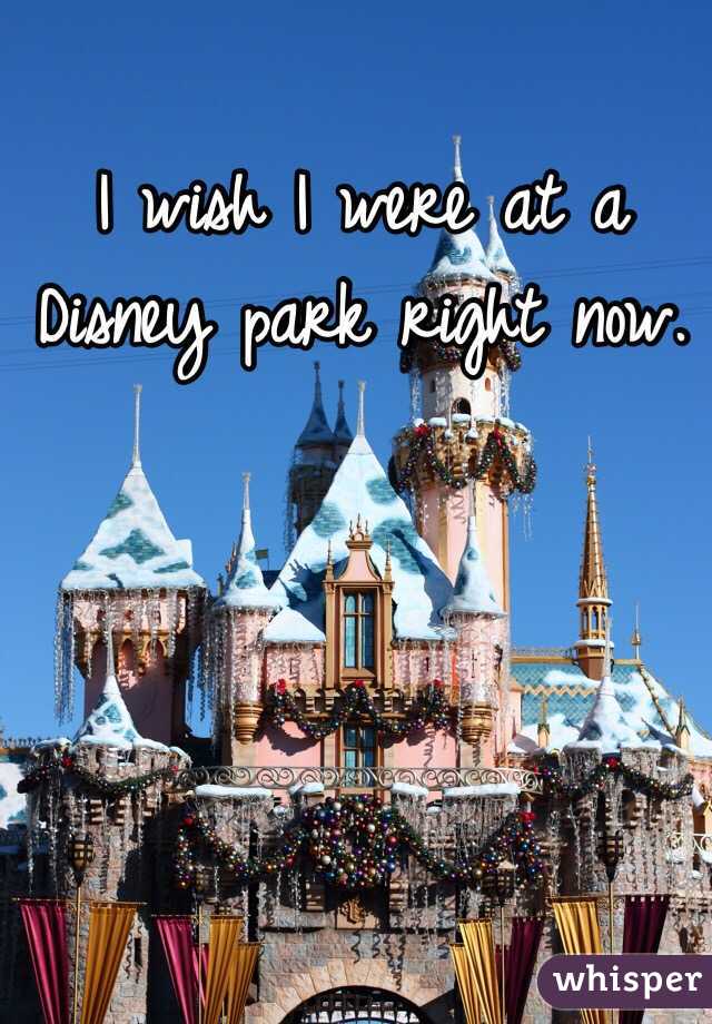 I wish I were at a Disney park right now.