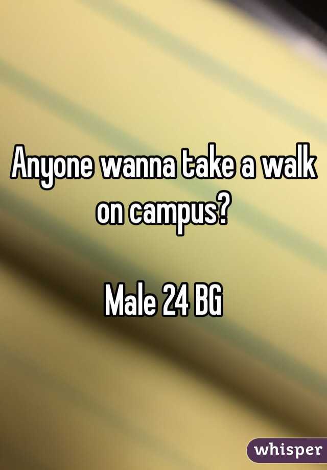 Anyone wanna take a walk on campus? 

Male 24 BG
