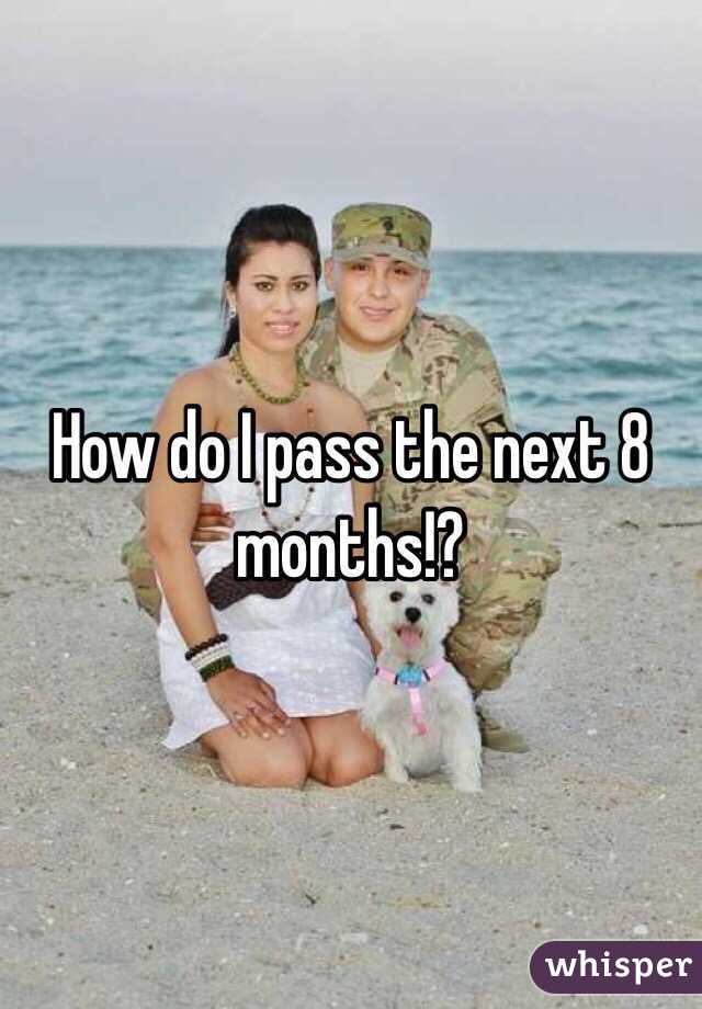 How do I pass the next 8 months!?